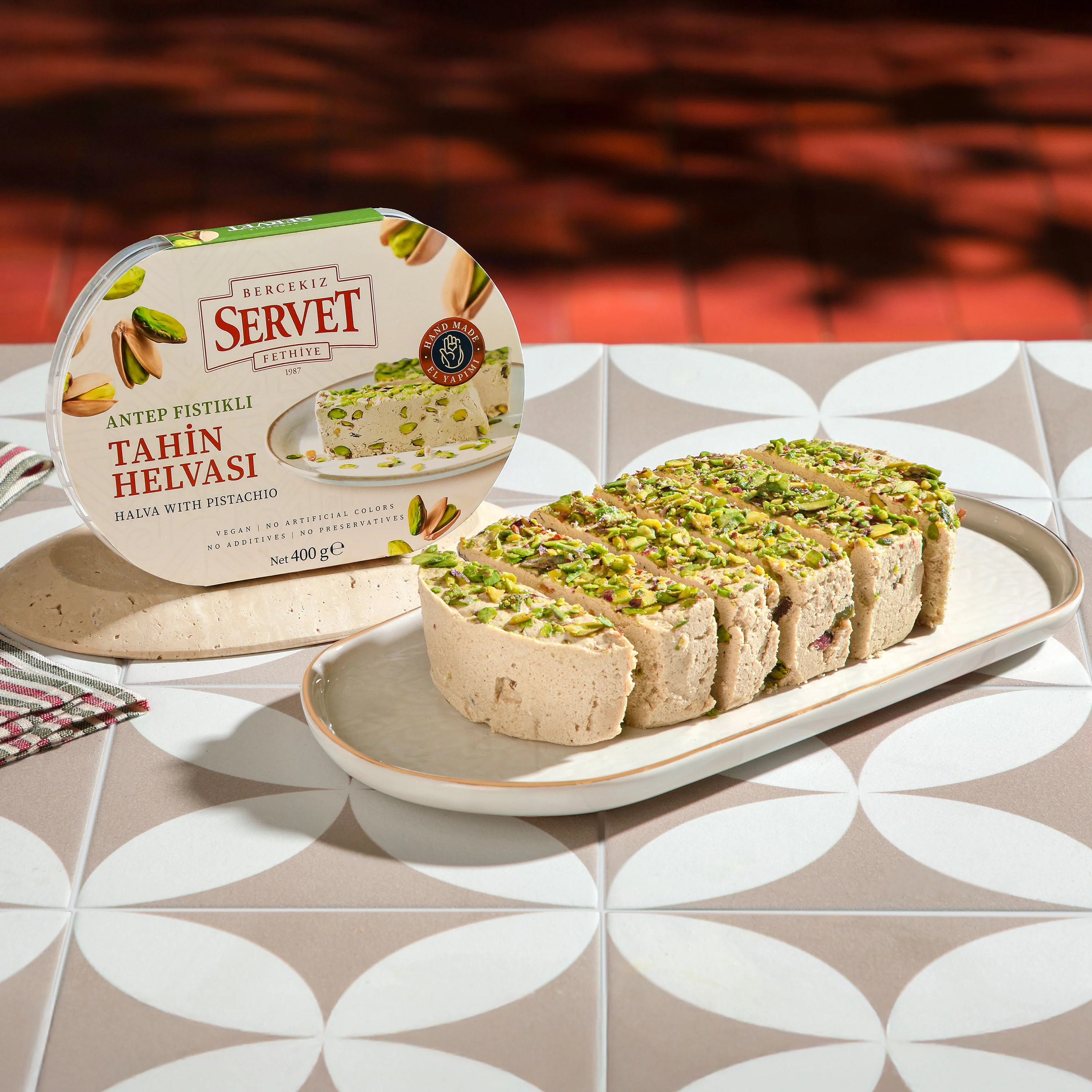 Antep Fıstıklı Taze Tahin Helvası 400g - Image 4