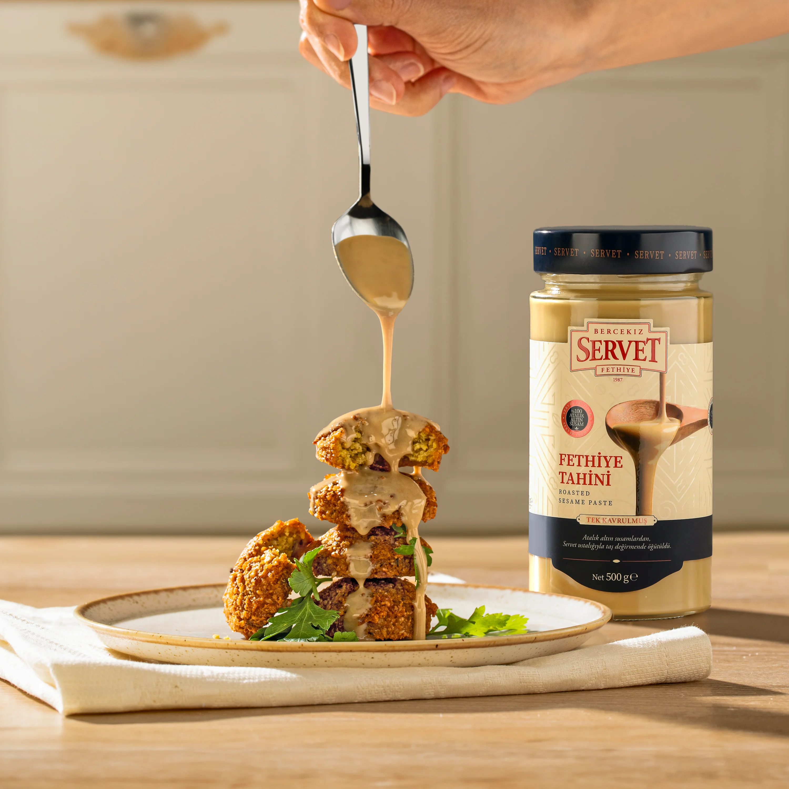 Tek Kavrulmuş Taze Servet Tahini - 500g - Image 3